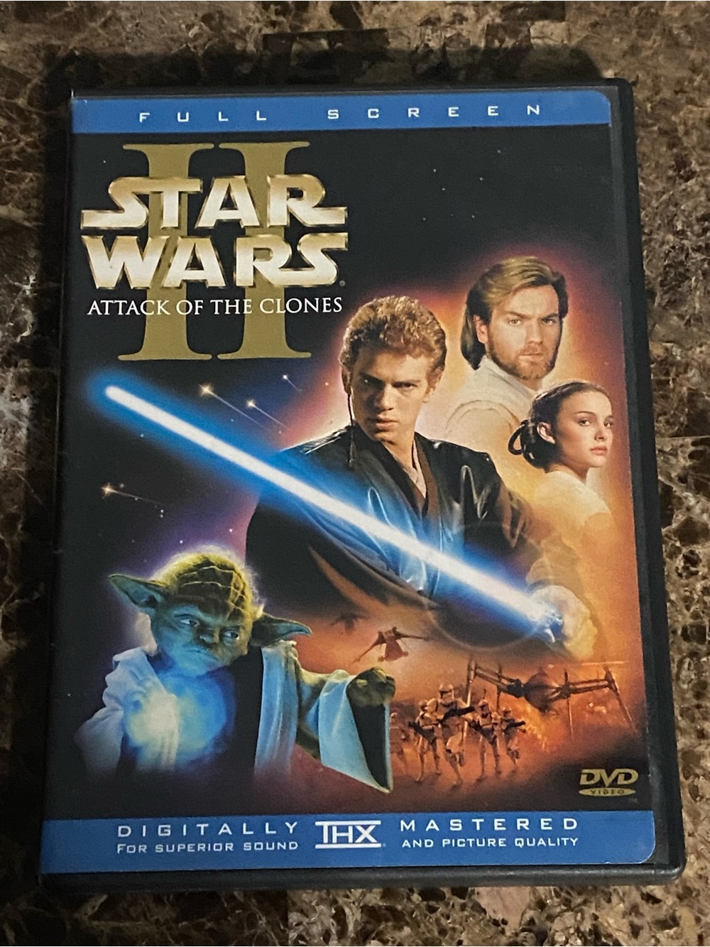 Star Wars Attack of the Clones DVD — Black, Blue & Gold Artwork